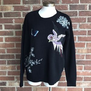 Jamison Embroidered Bird & Butterfly Sweater